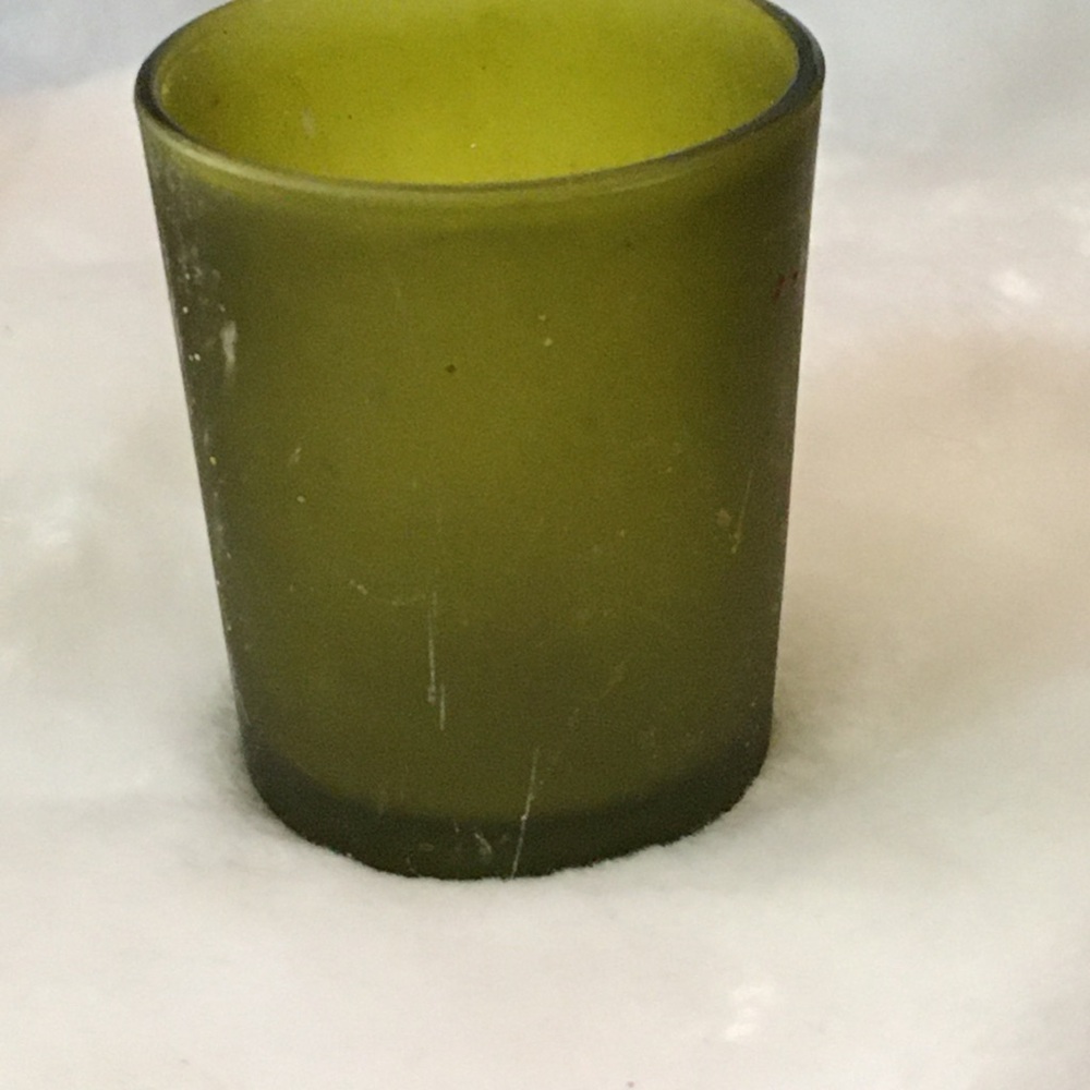 Green Glass Candle Holder